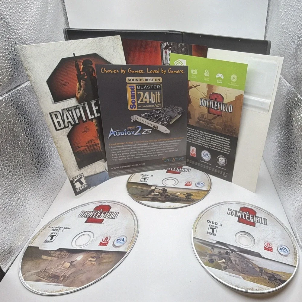 EA Games Battlefield 2 PC CD-ROM 2005 Shooter Video Game Manual Included T-Teen